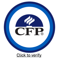 CFP logo featuring a dark blue circle with a white background, and the letters