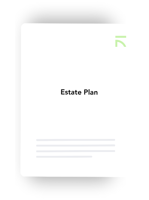 A stack of white papers titled "Estate Plan"