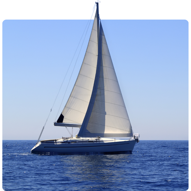 A sail boat on the ocean